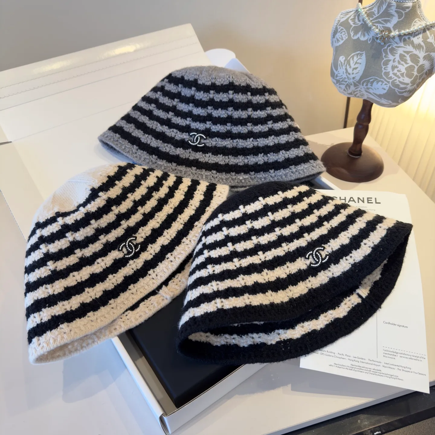 💰60¥ Chanel new knitted wool hat, 100% wool fabric