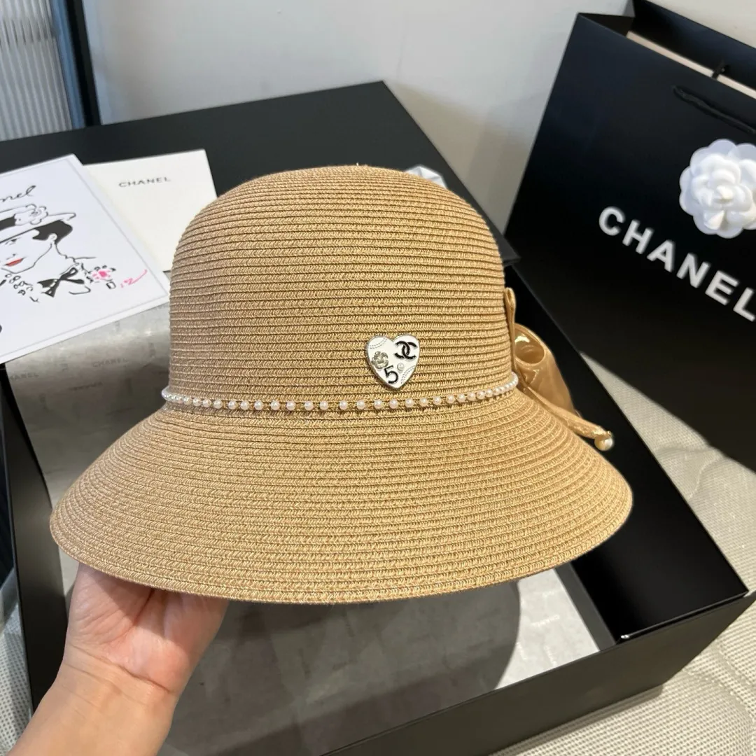 💰180¥ Chanel straw hat, bow hat, lady style PP straw hat, head circumference 57cm