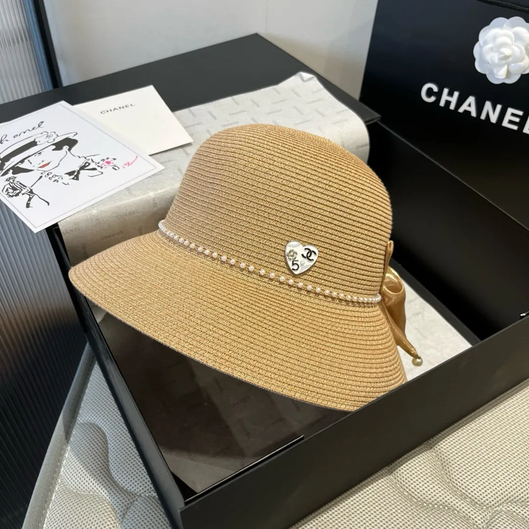 💰180¥ Chanel straw hat, bow hat, lady style PP straw hat, head circumference 57cm