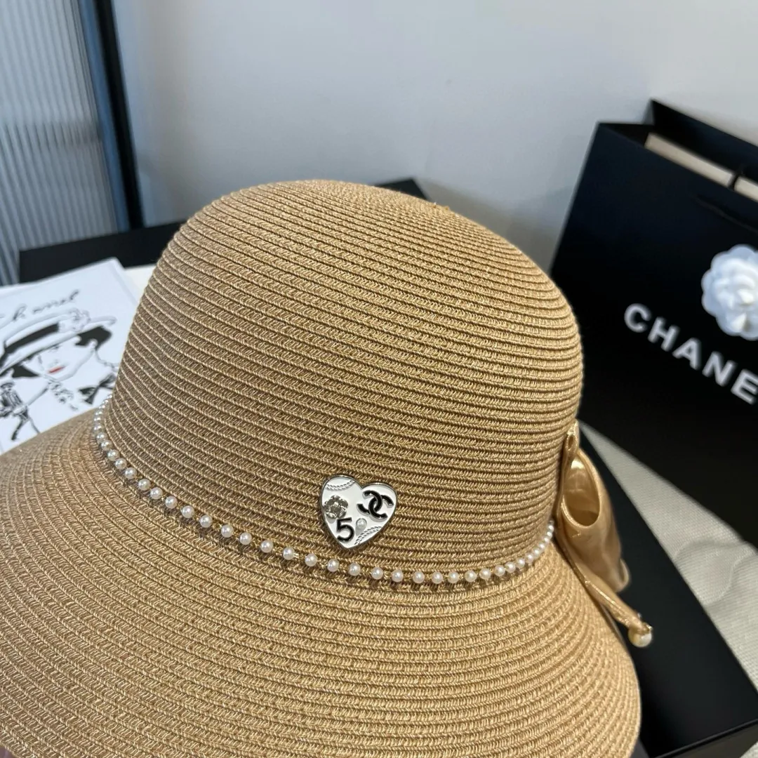💰180¥ Chanel straw hat, bow hat, lady style PP straw hat, head circumference 57cm