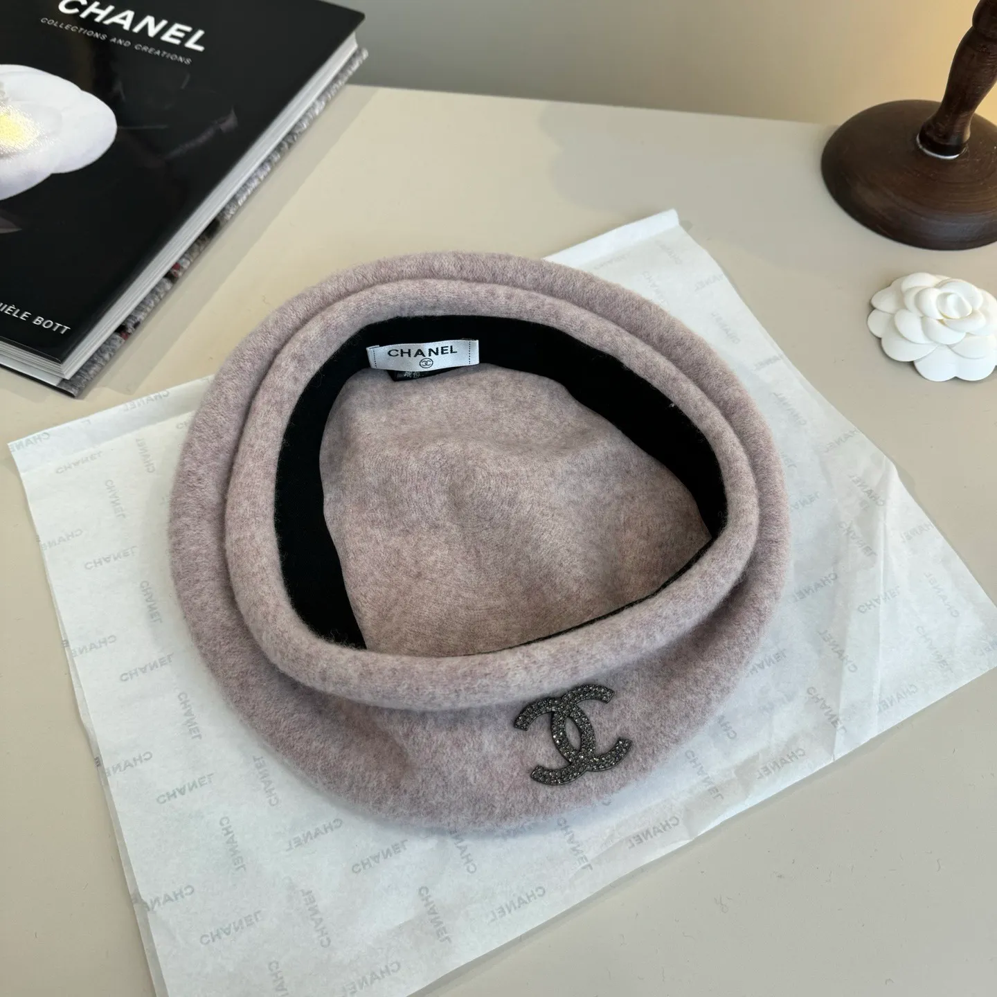 💰120¥ Chanel wool beret, pumpkin hat, 100% wool🦙 fabric, head circumference 57cm