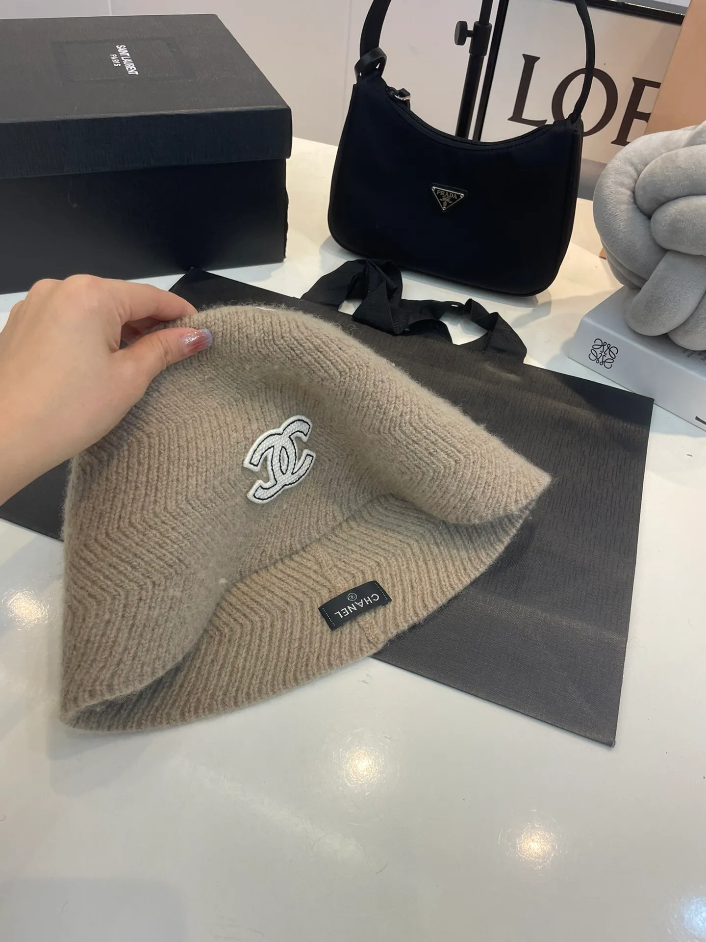 P70 Chanel Chanel 2023 new autumn and winter woolen bucket hat, wool fisherman hat, 100% wool fabric 🦙% head circumference 57cm