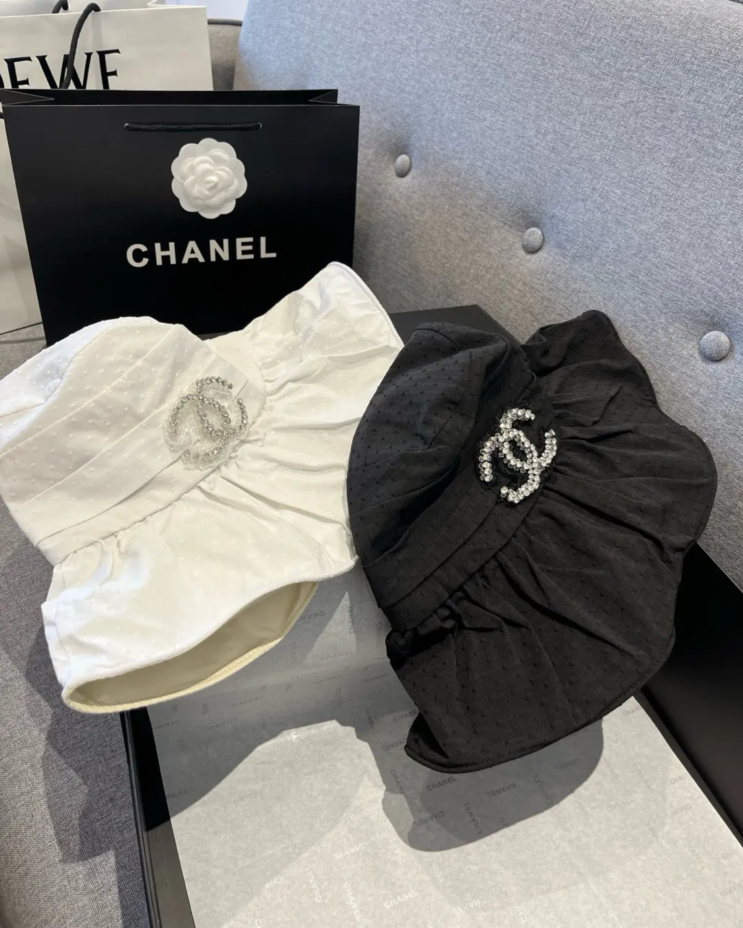 💰120¥ Chanel new ruffled sun hat, UV-proof lining, head circumference 57cm