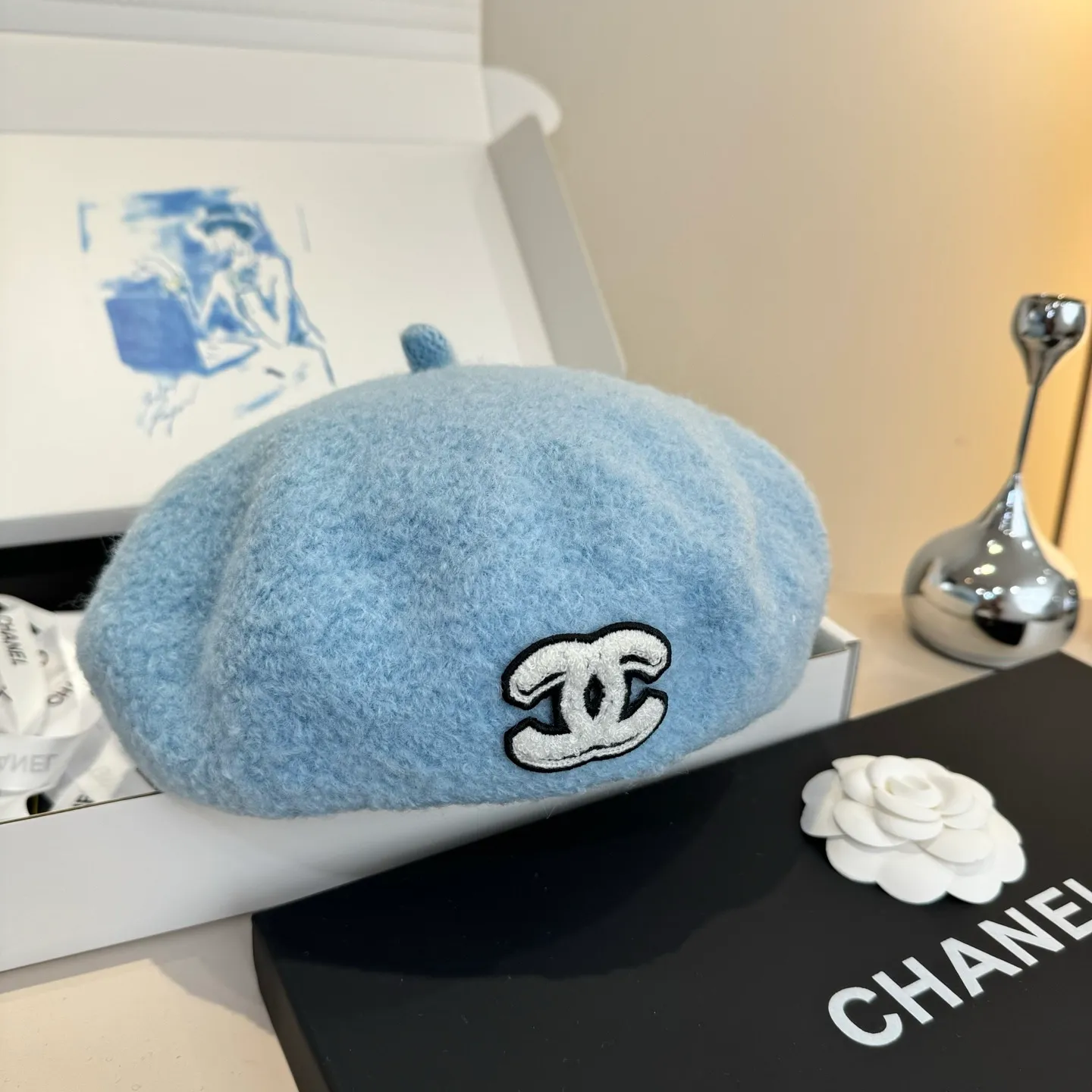 💰120¥ Chanel wool beret, pumpkin hat, 100% wool🦙 fabric, head circumference 57cm