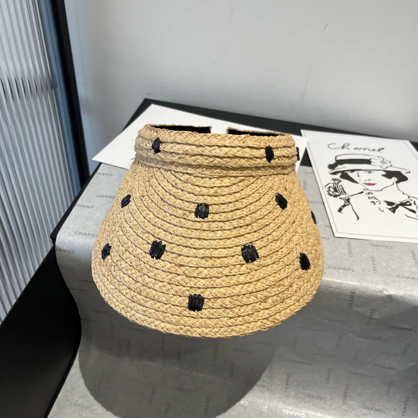 💰120¥ Chanel Chanel raffia sun hat, headband straw hat