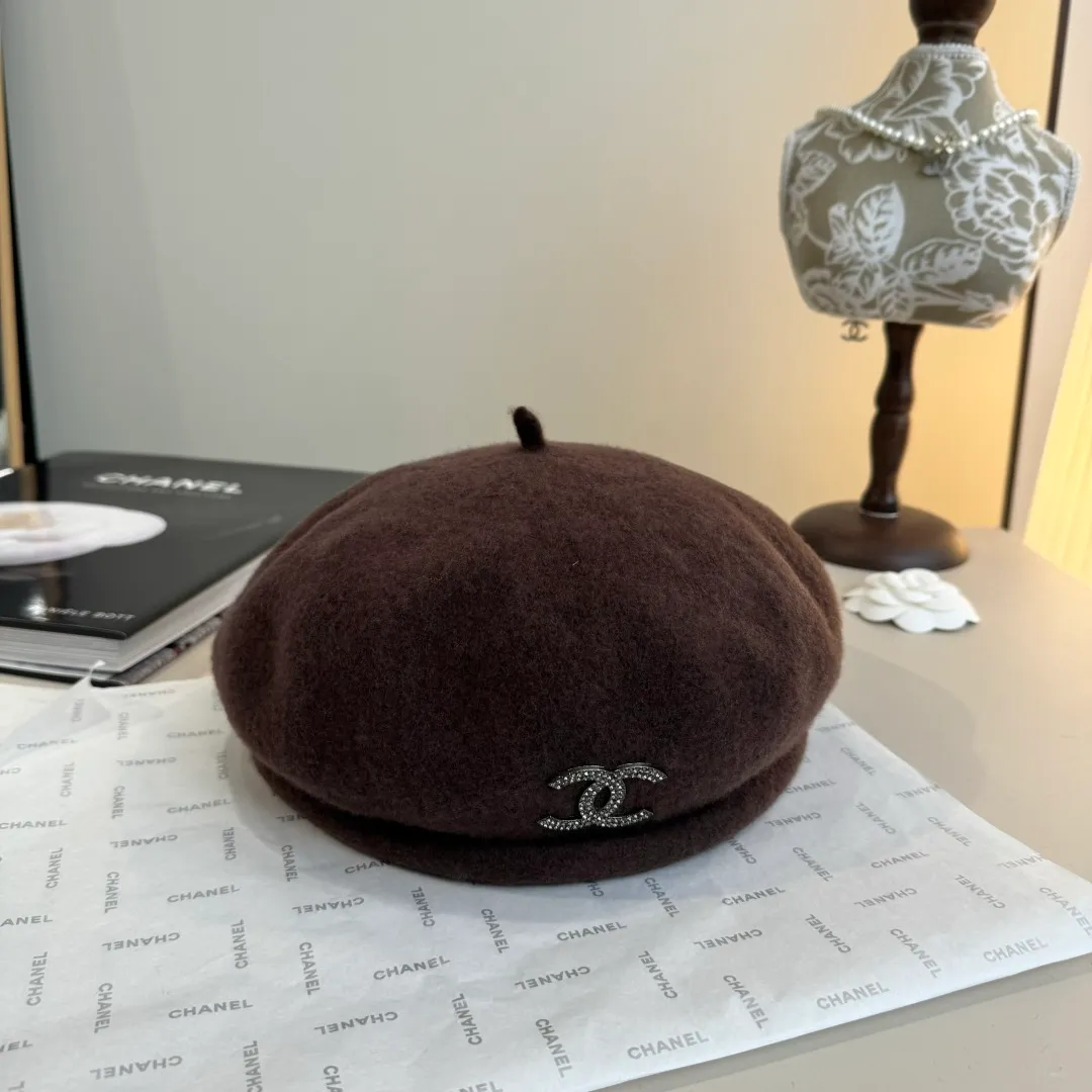 💰120¥ Chanel wool beret, pumpkin hat, 100% wool🦙 fabric, head circumference 57cm