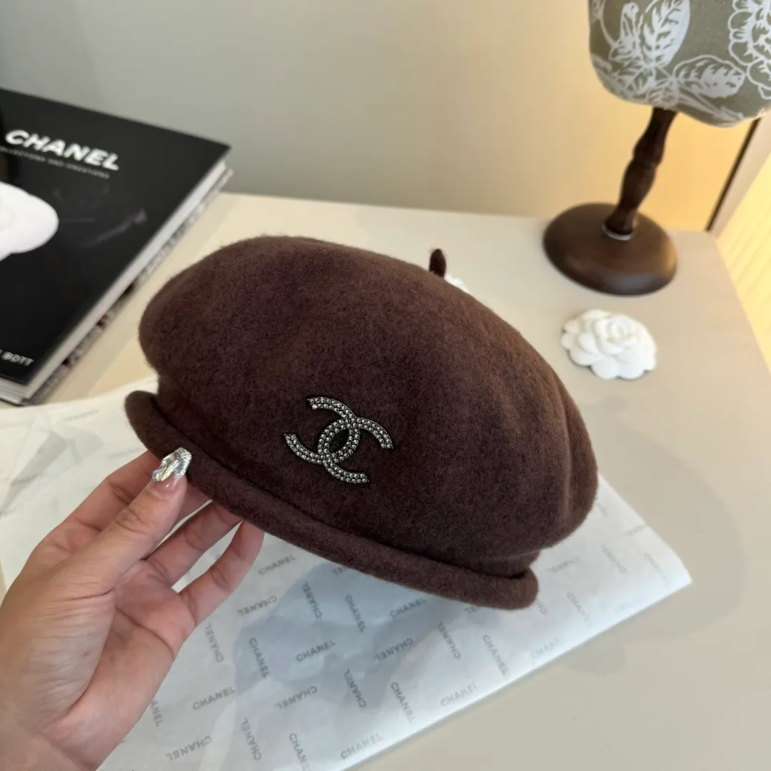💰120¥ Chanel wool beret, pumpkin hat, 100% wool🦙 fabric, head circumference 57cm