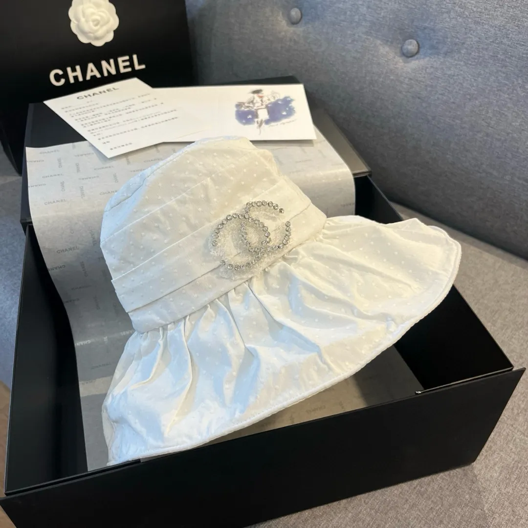 💰120¥ Chanel new ruffled sun hat, UV-proof lining, head circumference 57cm