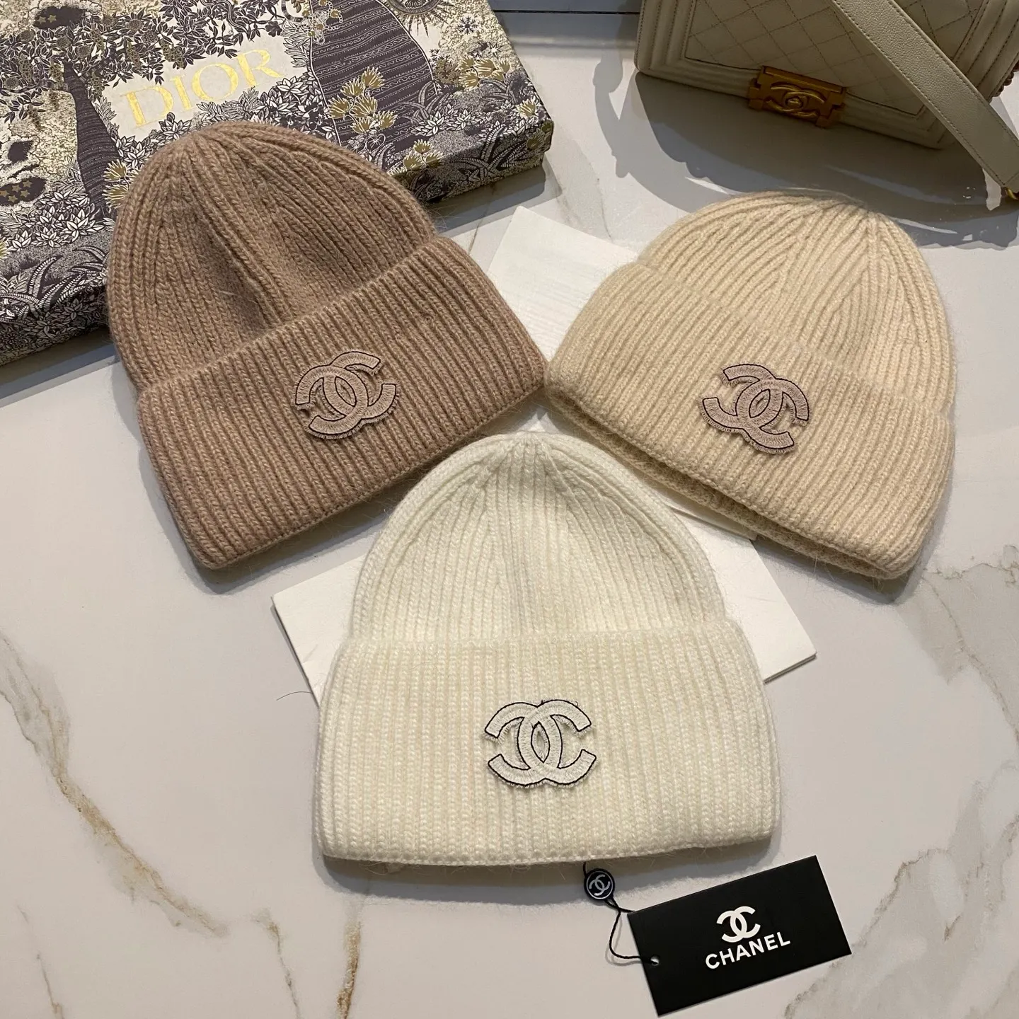 Chanel Chanel rabbit fur knitted hat