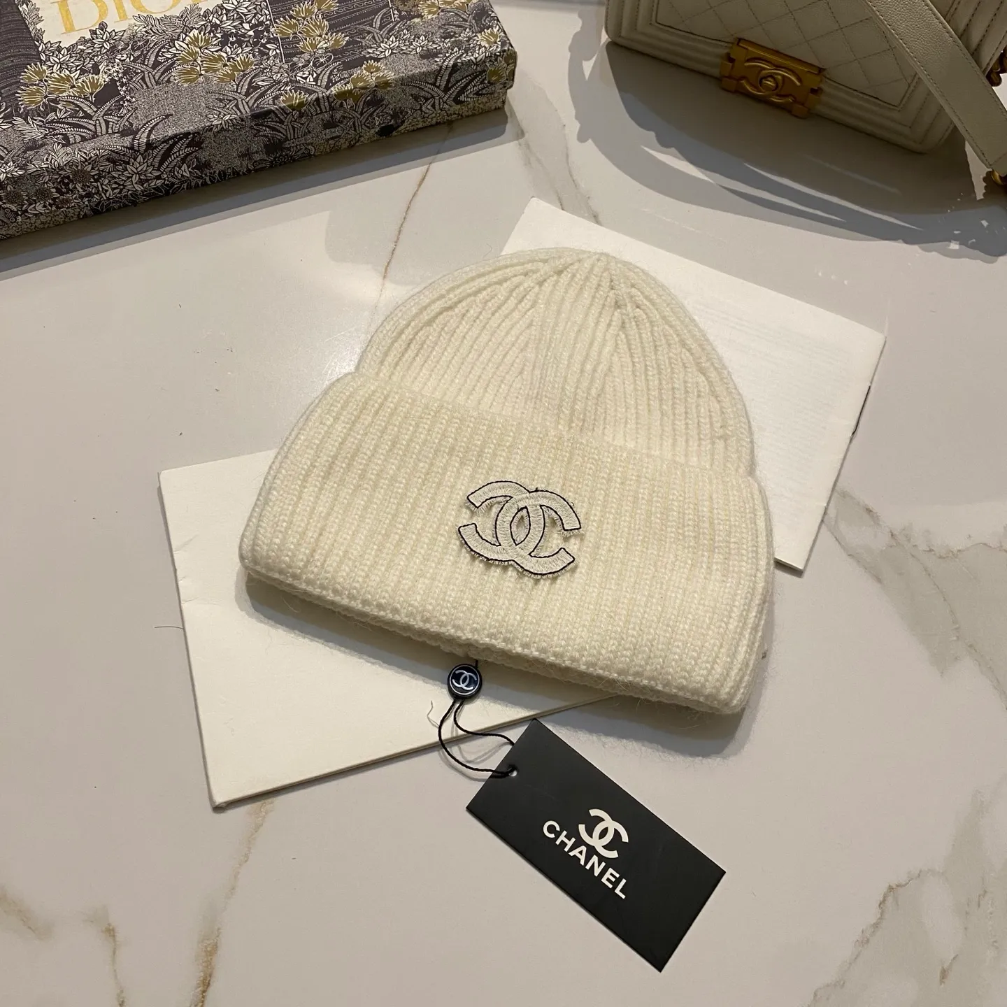 Chanel Chanel rabbit fur knitted hat