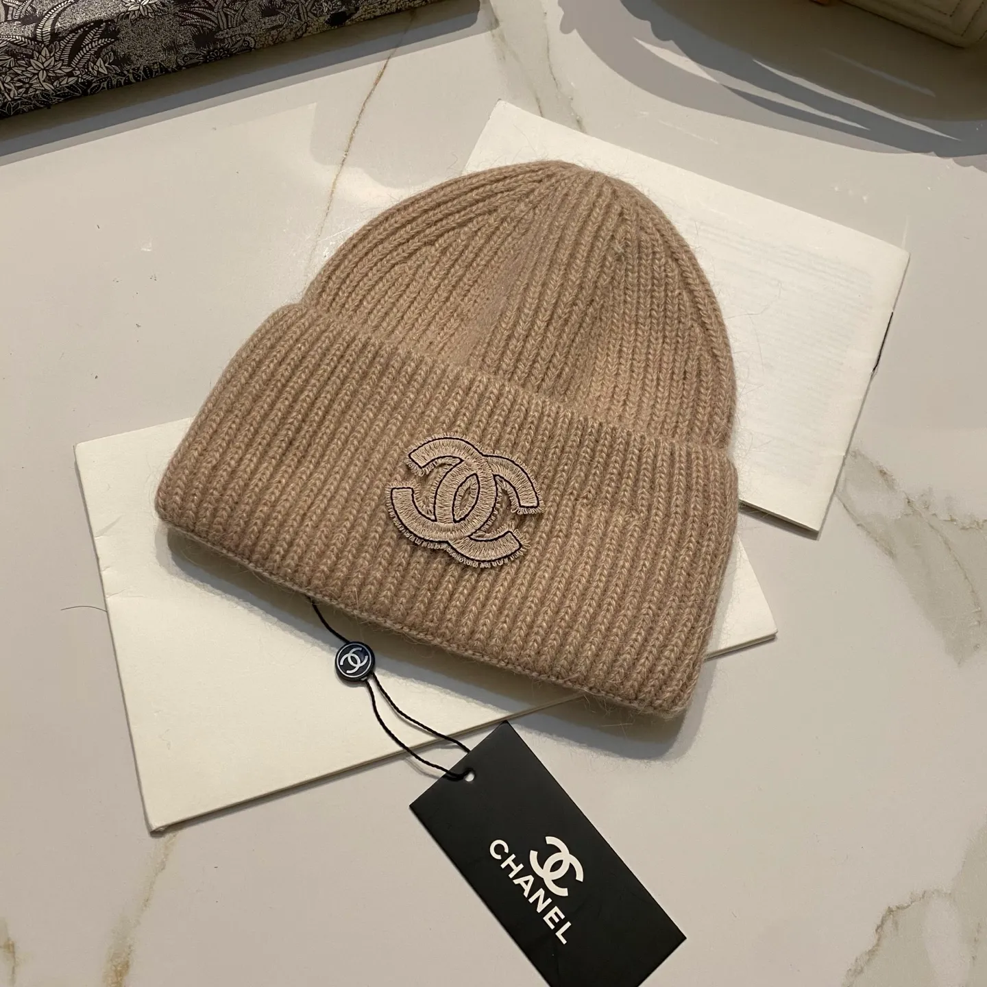 Chanel Chanel rabbit fur knitted hat