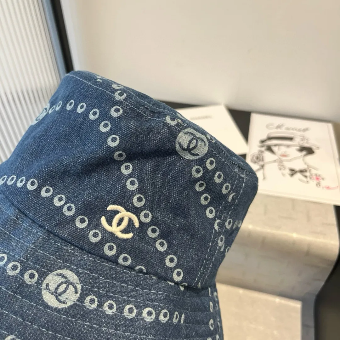 💰100¥ Chanel denim bucket hat, 25 years new counter model, head circumference 57cm