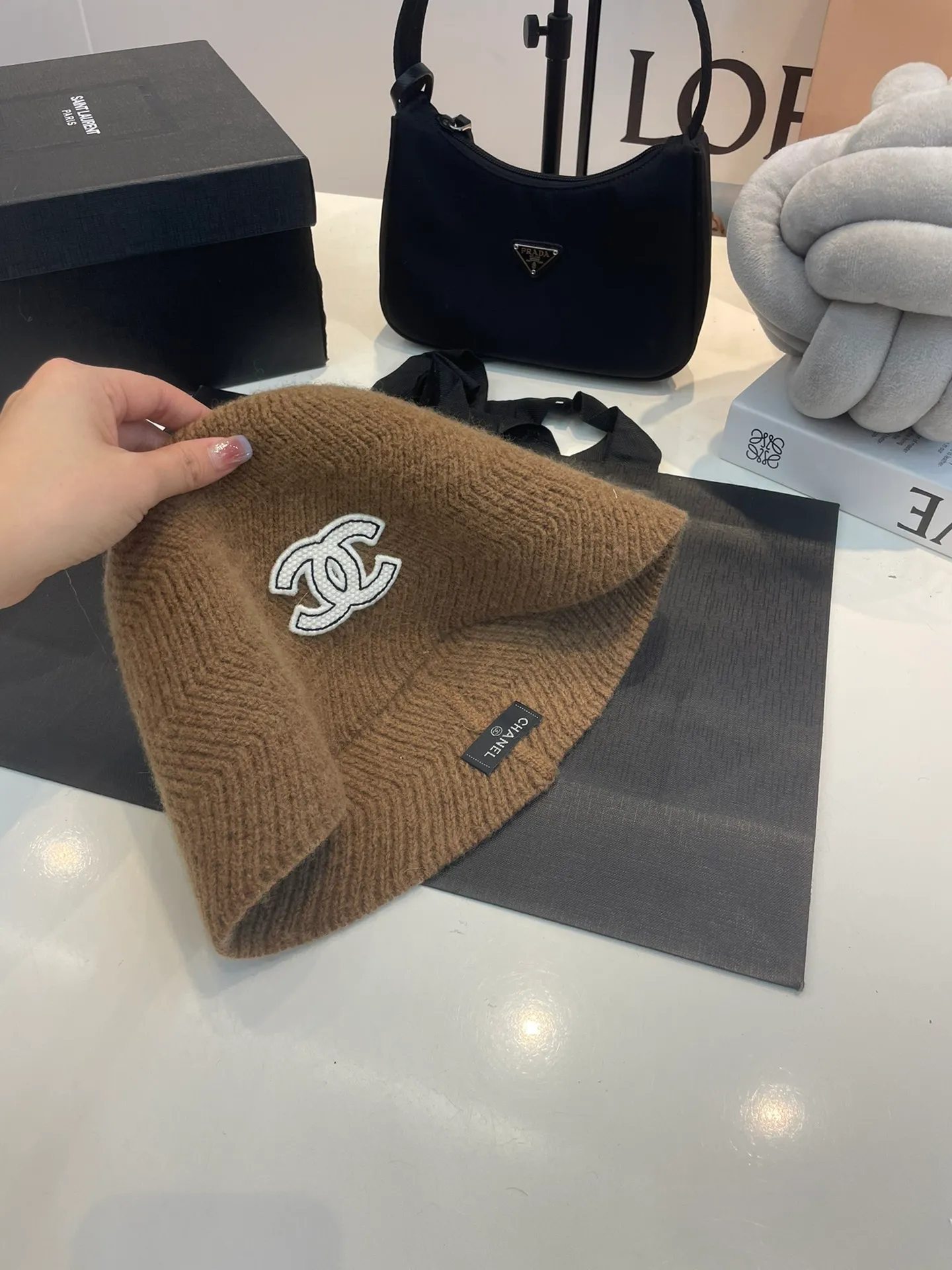 P70 Chanel Chanel 2023 new autumn and winter woolen bucket hat, wool fisherman hat, 100% wool fabric 🦙% head circumference 57cm