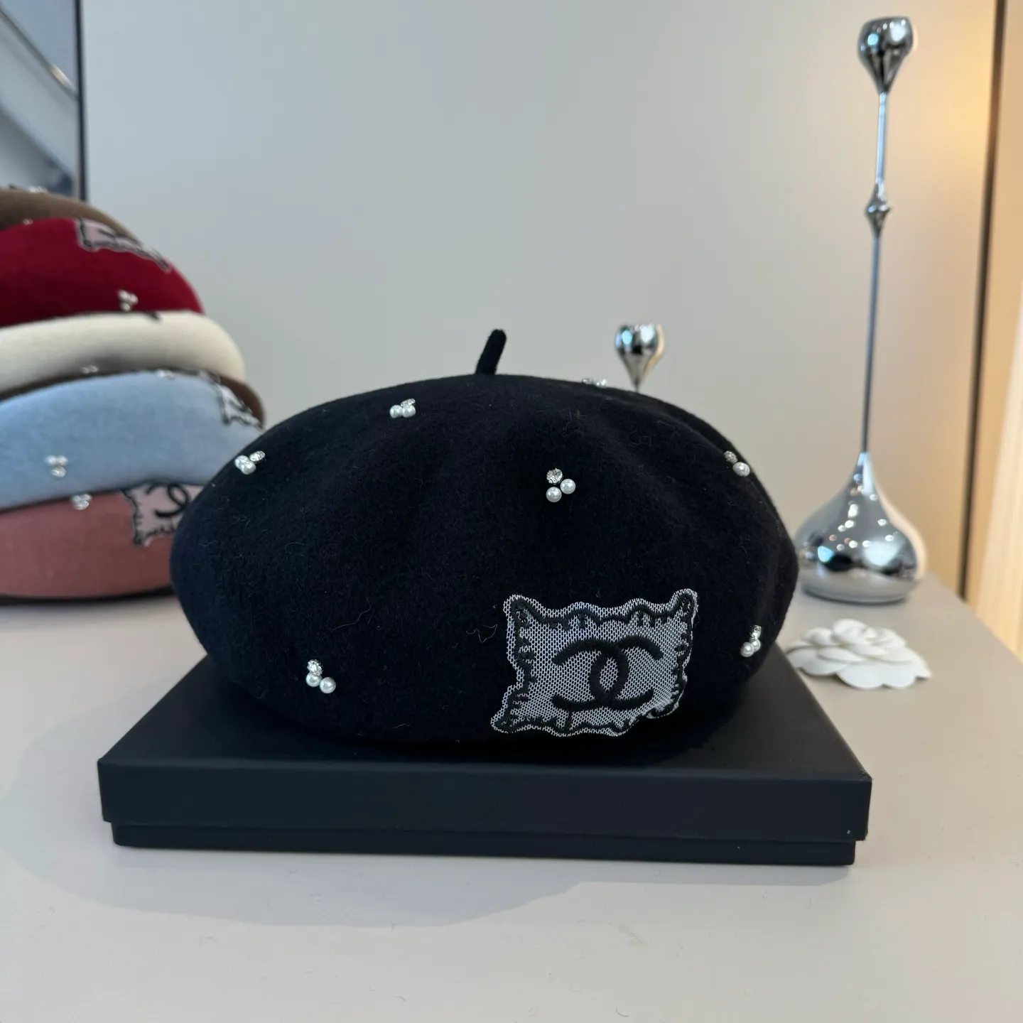 💰130¥ Chanel wool beret, pumpkin hat, 100% wool🦙 fabric, head circumference 57cm