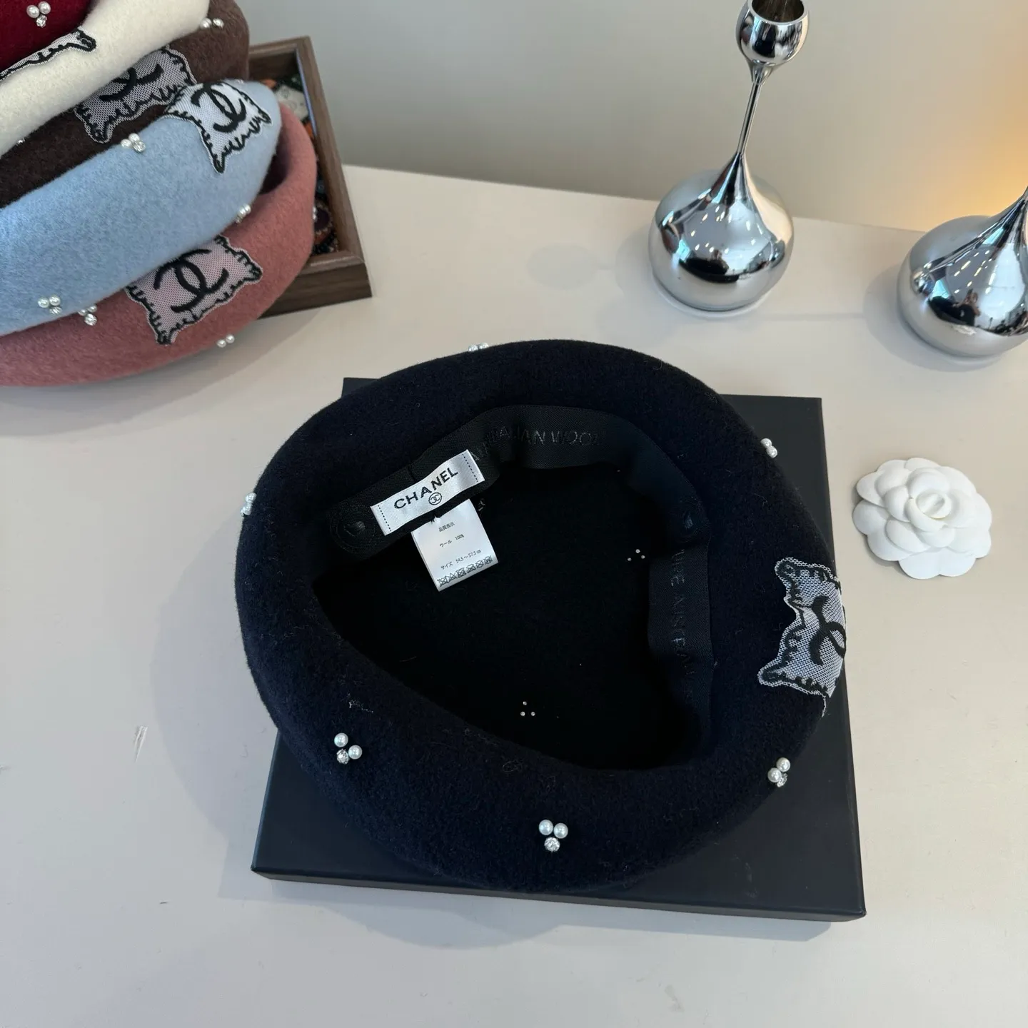 💰130¥ Chanel wool beret, pumpkin hat, 100% wool🦙 fabric, head circumference 57cm