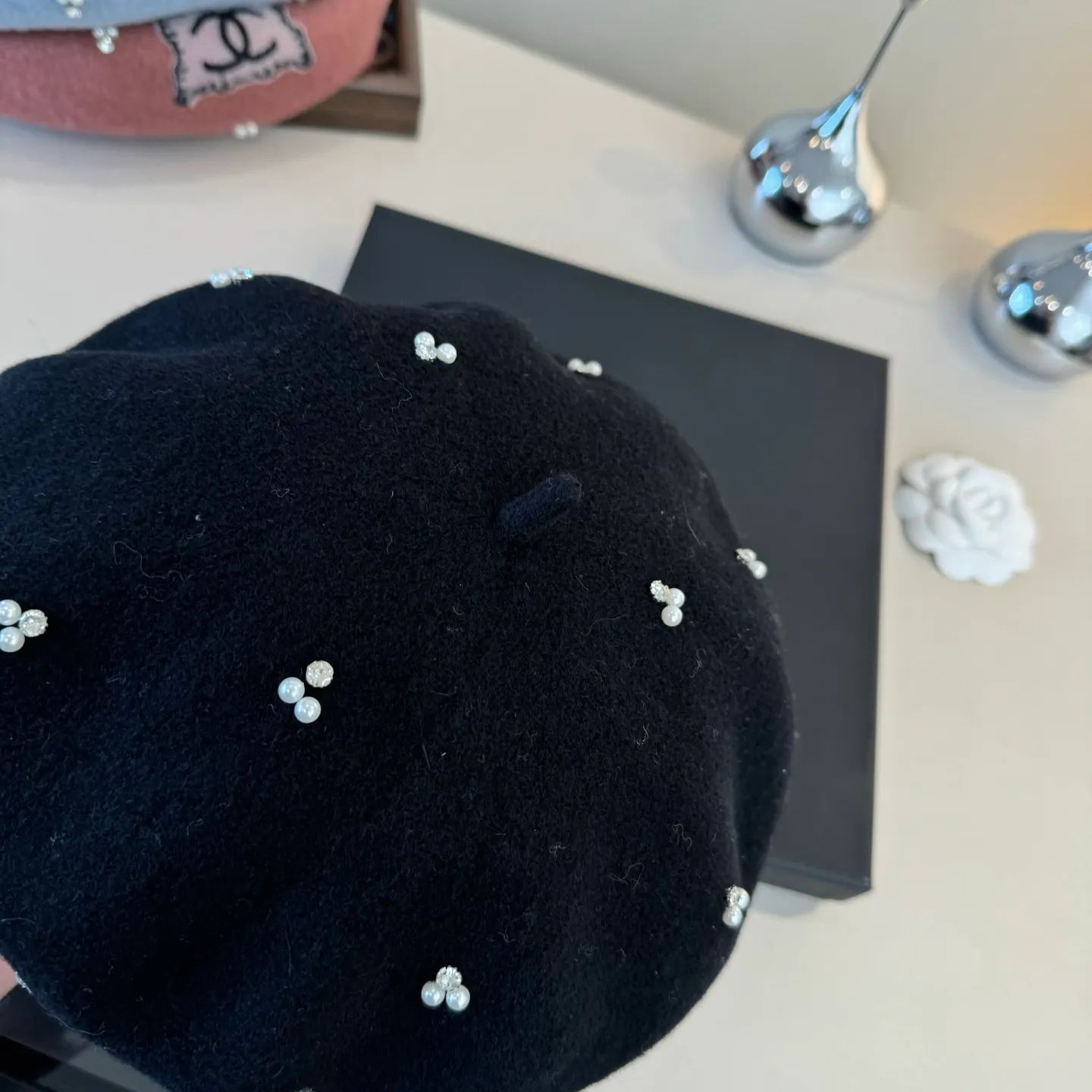 💰130¥ Chanel wool beret, pumpkin hat, 100% wool🦙 fabric, head circumference 57cm
