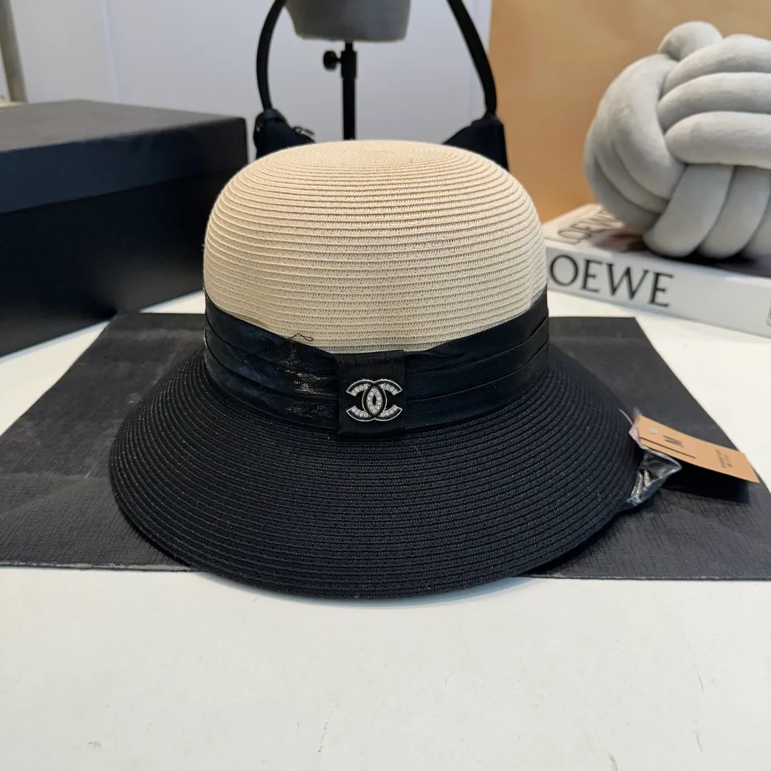 P150 Chanel Chanel bohemian style straw hat, sun hat, head circumference 57cm
