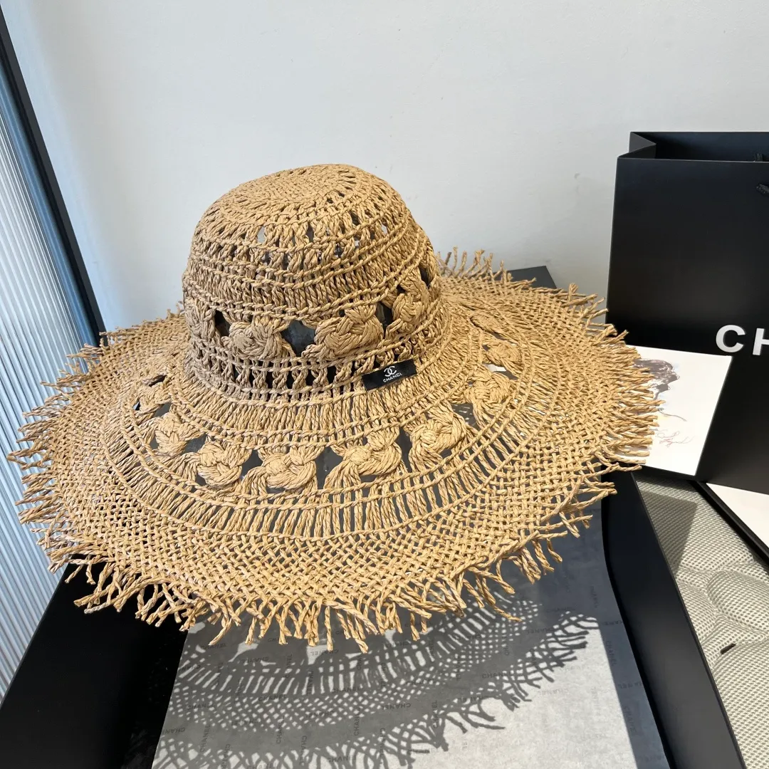 💰150¥ Chanel Bohemian style sun hat, beach sun hat, head circumference 57cm