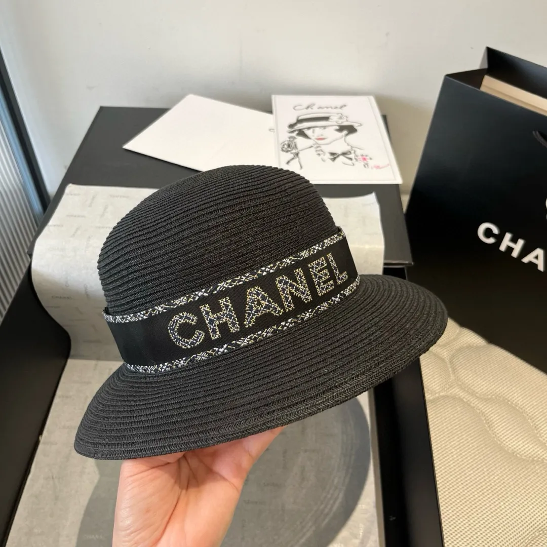 💰150¥ Chanel new straw hat, lady style sun hat, head circumference 57cm
