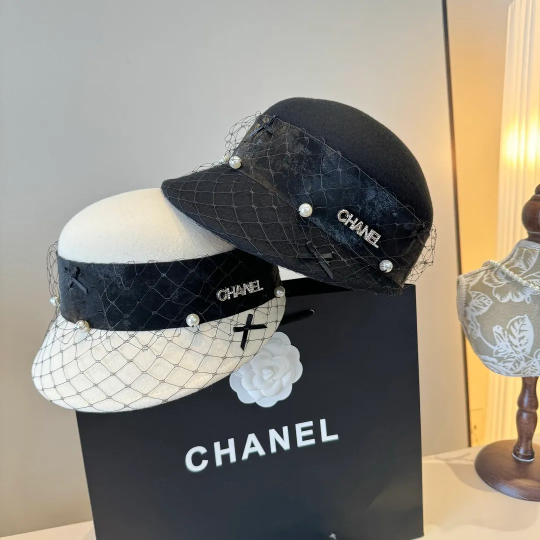 💰180¥ Chanel mesh wool peaked military cap, washed leather brim, 100% wool🦙, head circumference 57cm