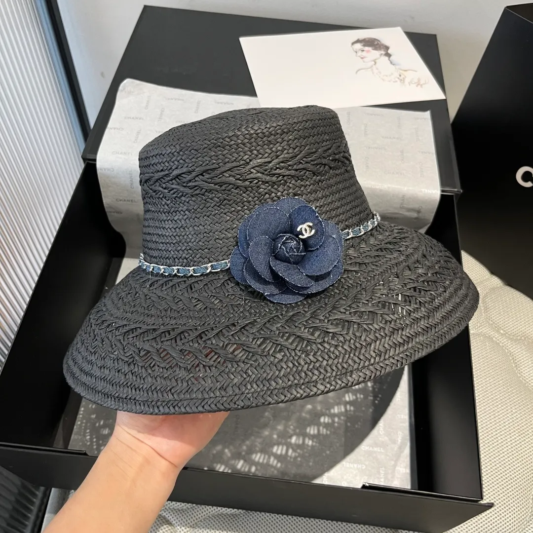 💰190¥ Chanel Taiwanese straw hat, sun hat, head circumference 57vm