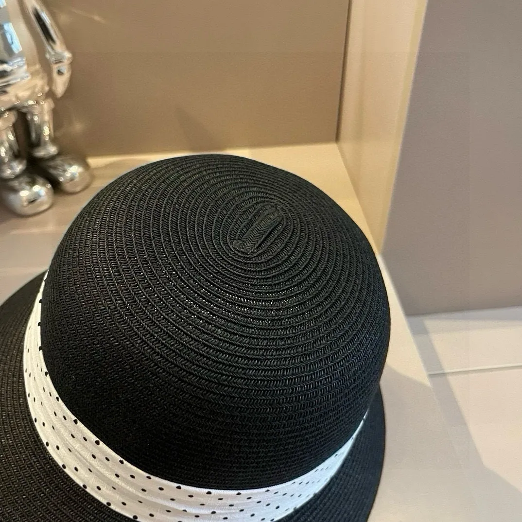 💰130¥ Chanel straw hat, lady style round hat, high-end customization, head circumference 57cm