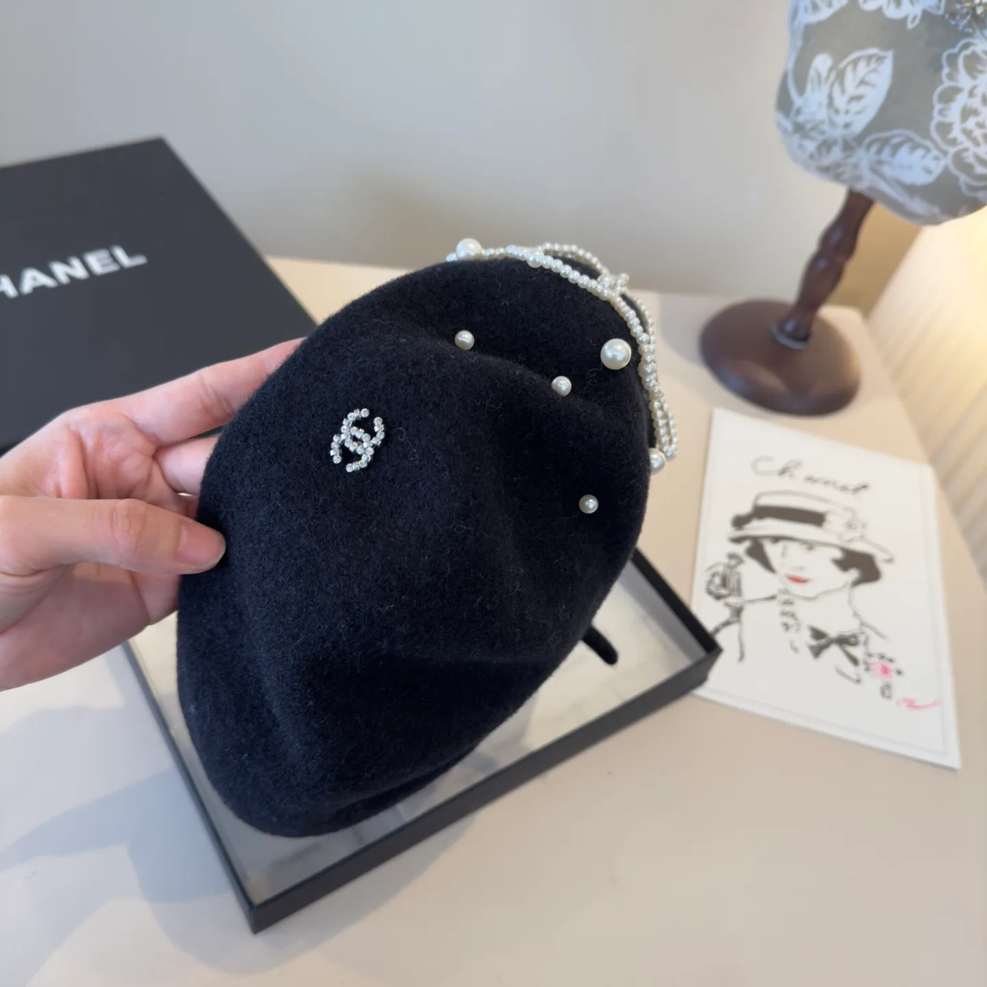💰130¥ Chanel new wool beret, 100% wool🦙 fabric, head circumference 57cm