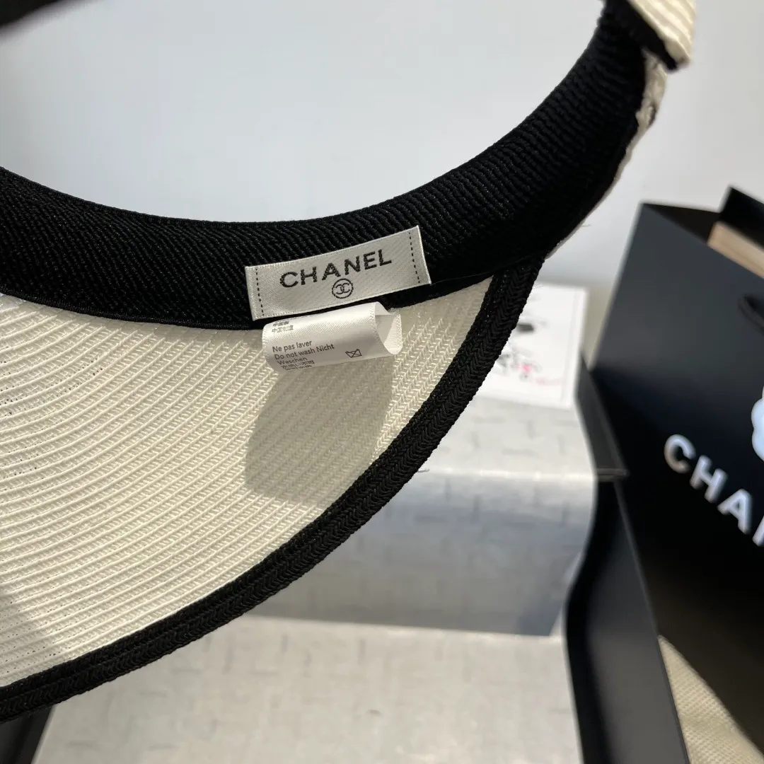 💰100¥ Chanel Camellia empty top sun hat, sun headband