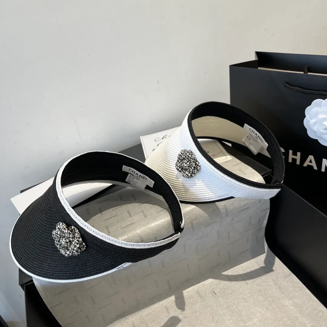 💰100¥ Chanel Camellia empty top sun hat, sun headband