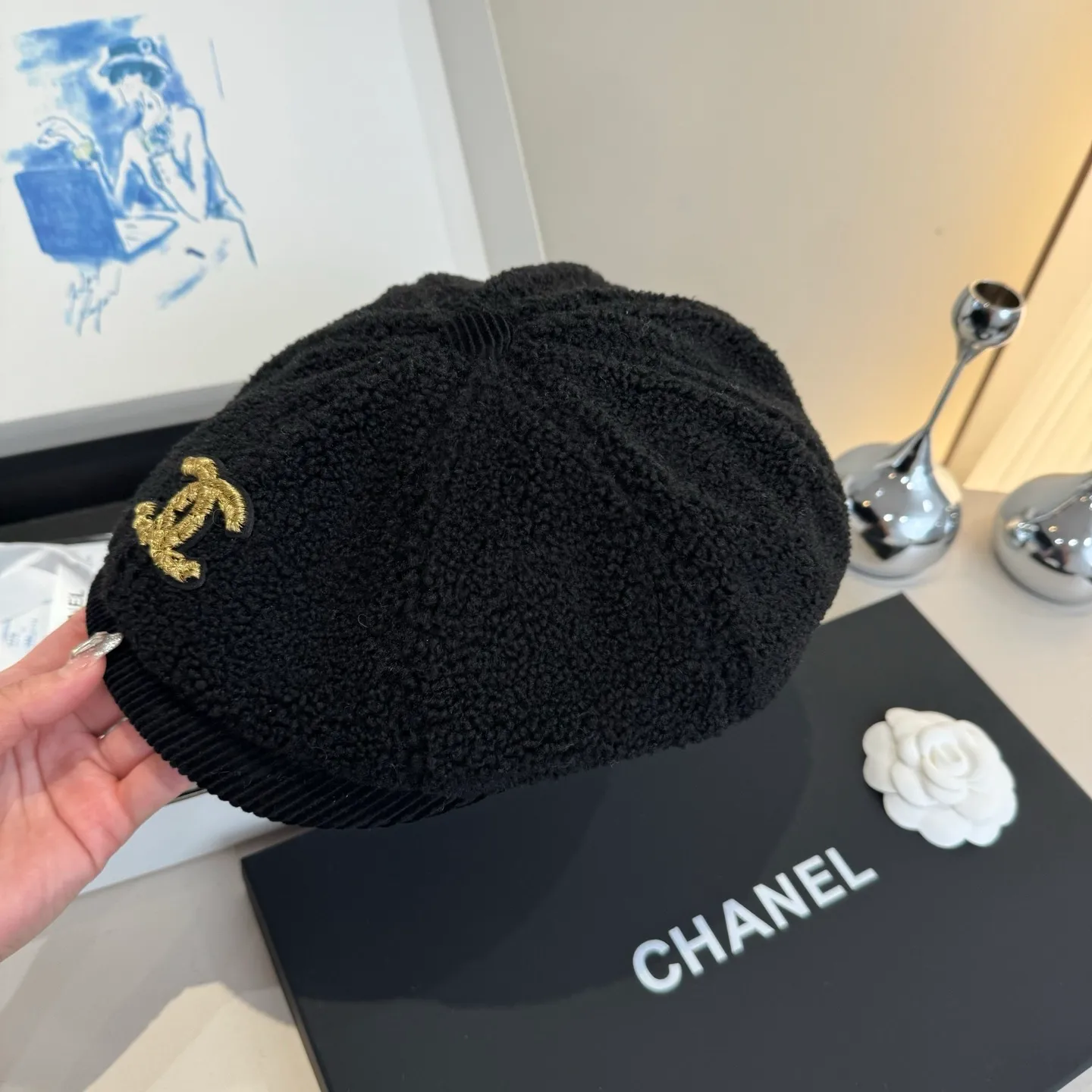 💰90¥ Chanel wool duck bill forward cap, unisex,