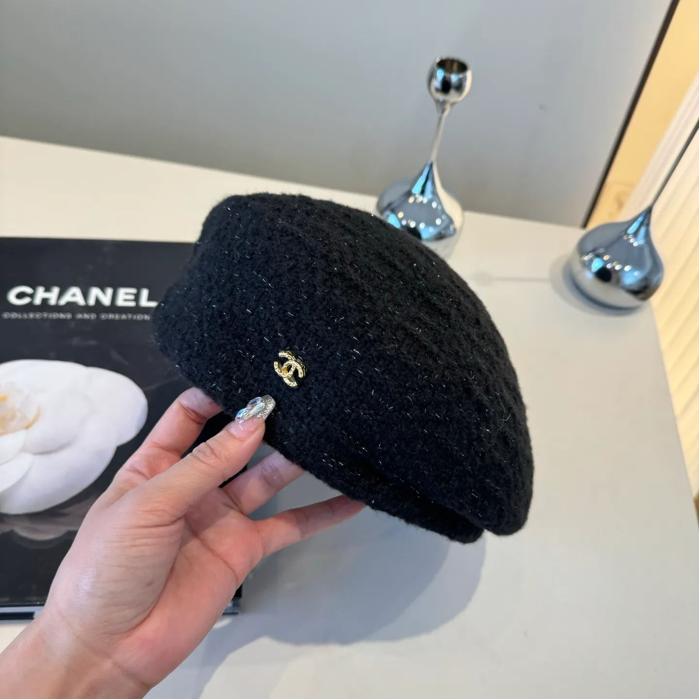 💰100¥ Chanel wool beret, small fragrant style beret, head circumference 57cm