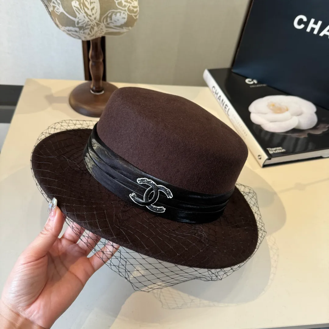 💰190¥ Chanel wool flat top, mesh hat, 100% wool🦙fabric% head circumference 57cm