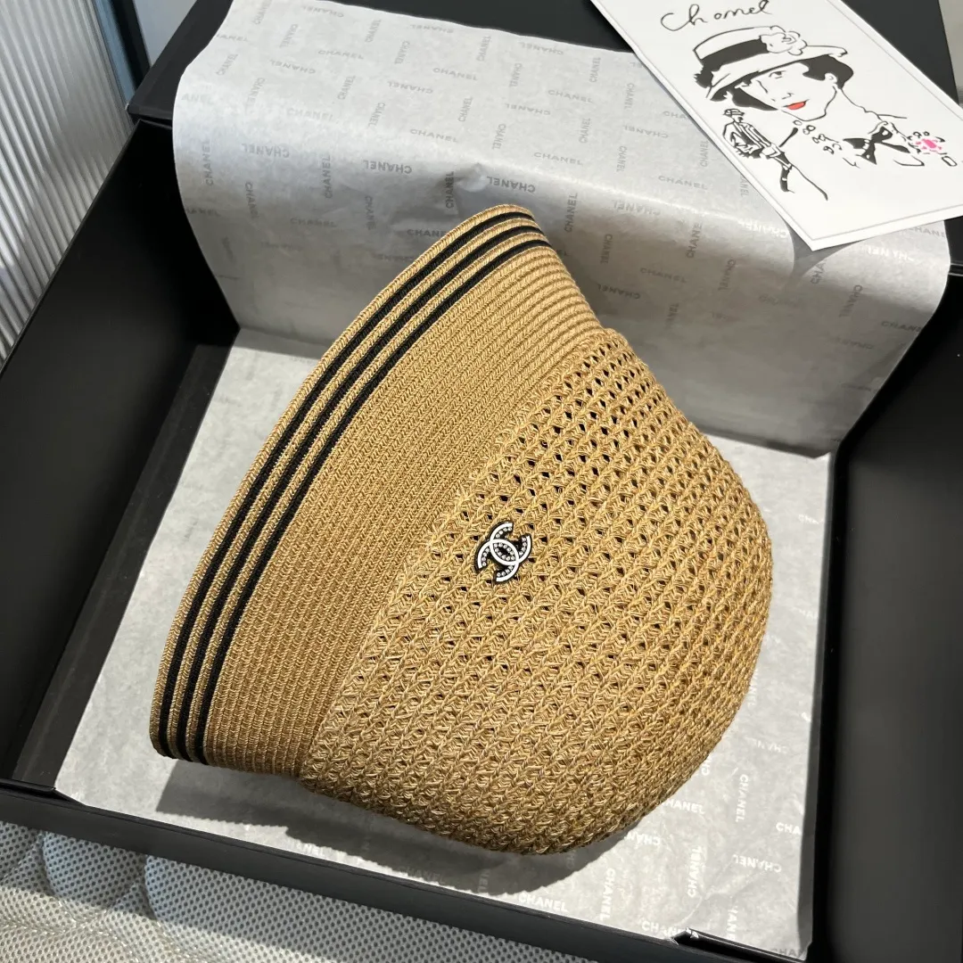 💰130¥ Chanel straw bucket hat, lady style, head circumference 57cm