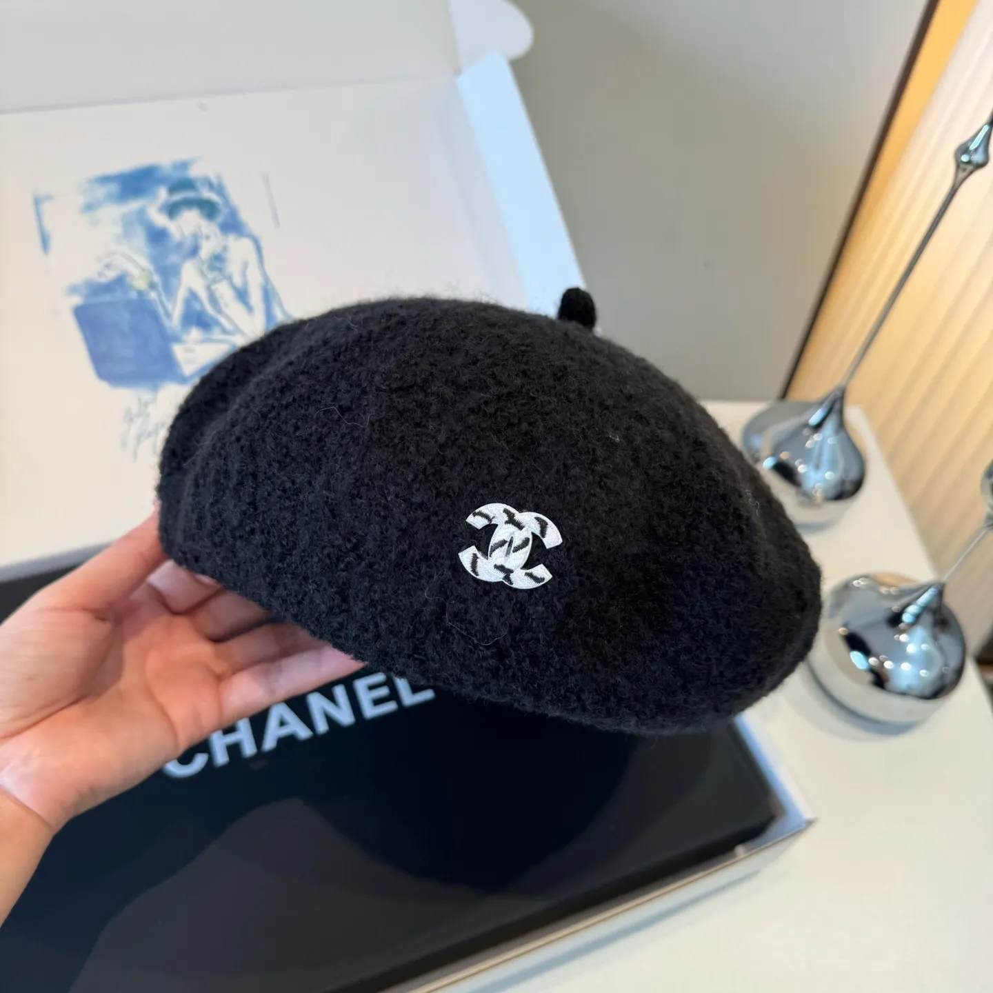 💰100¥ Chanel new cashmere beret, head circumference 57cm