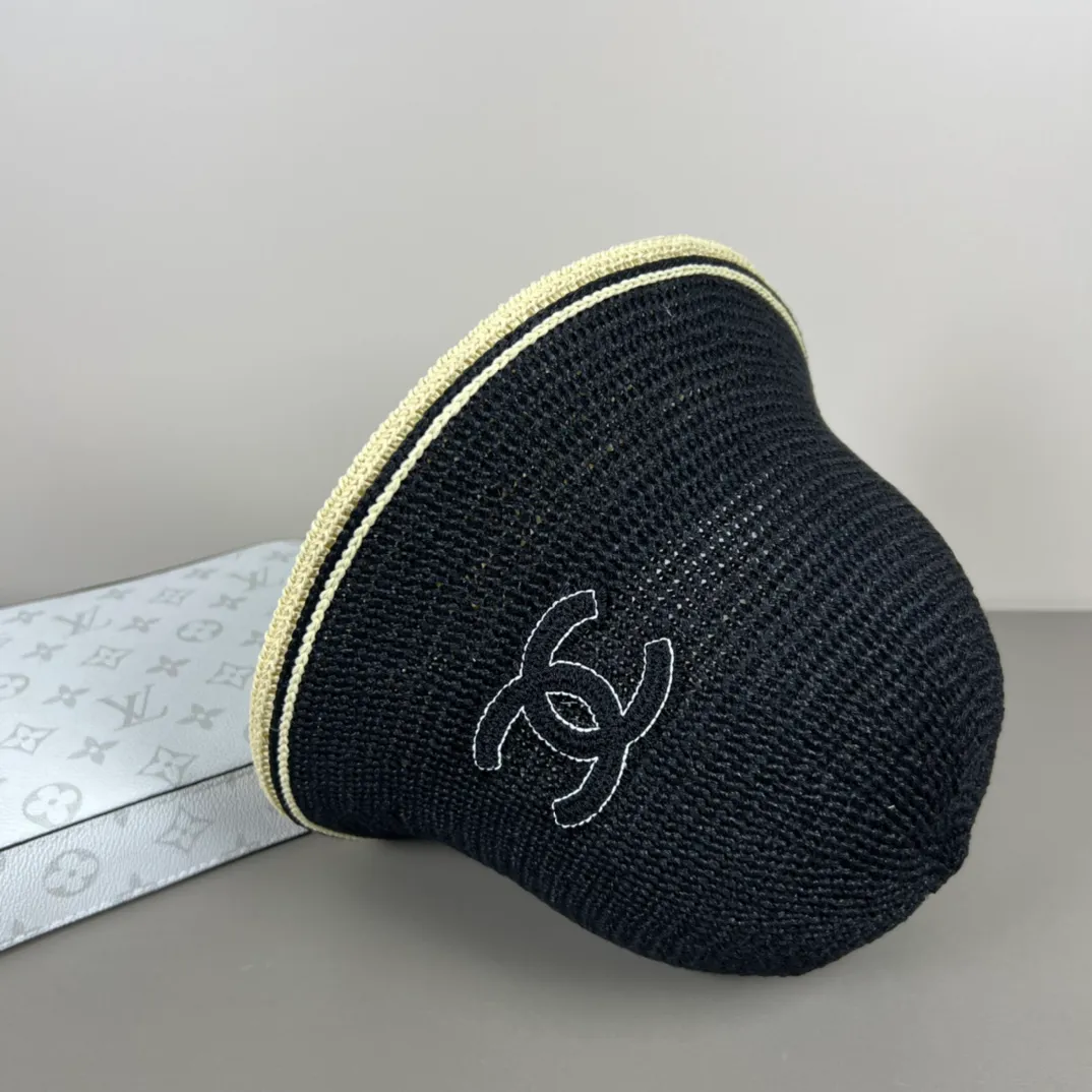 60💰[CHANEL Chanel] Korean style hat for women with large brim to cover face, fisherman hat, summer anti-UV sun hat, high-end sun protection and sunshade