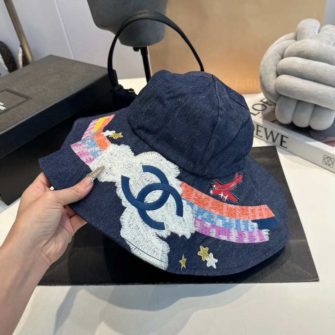 P80 Chanel second-hand large-brimmed fisherman's hat, linen and cotton breathable fisherman's hat, a must-have item for physical sun protection in summer. It's really good-looking🥰