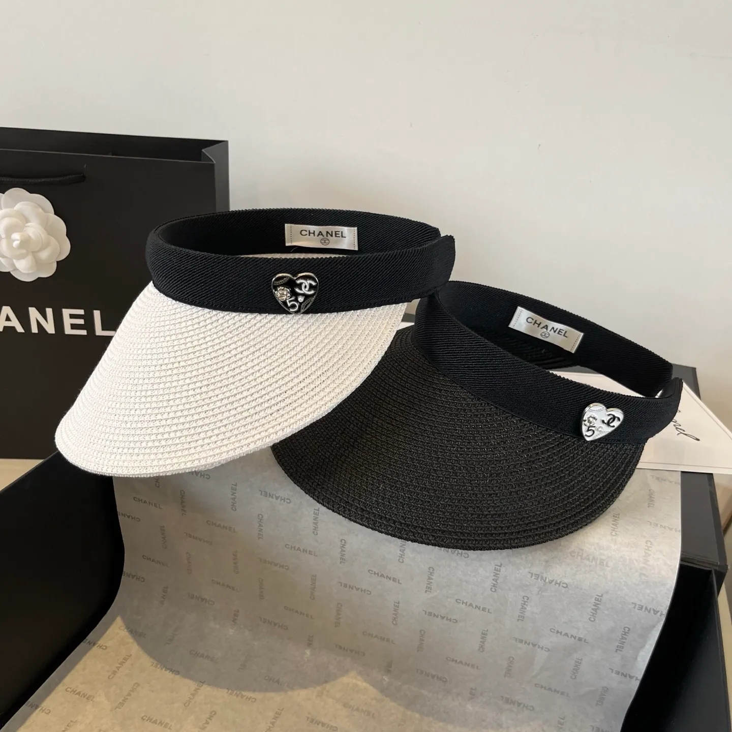 💰90¥ Chanel Chanel headband sun hat empty top straw hat