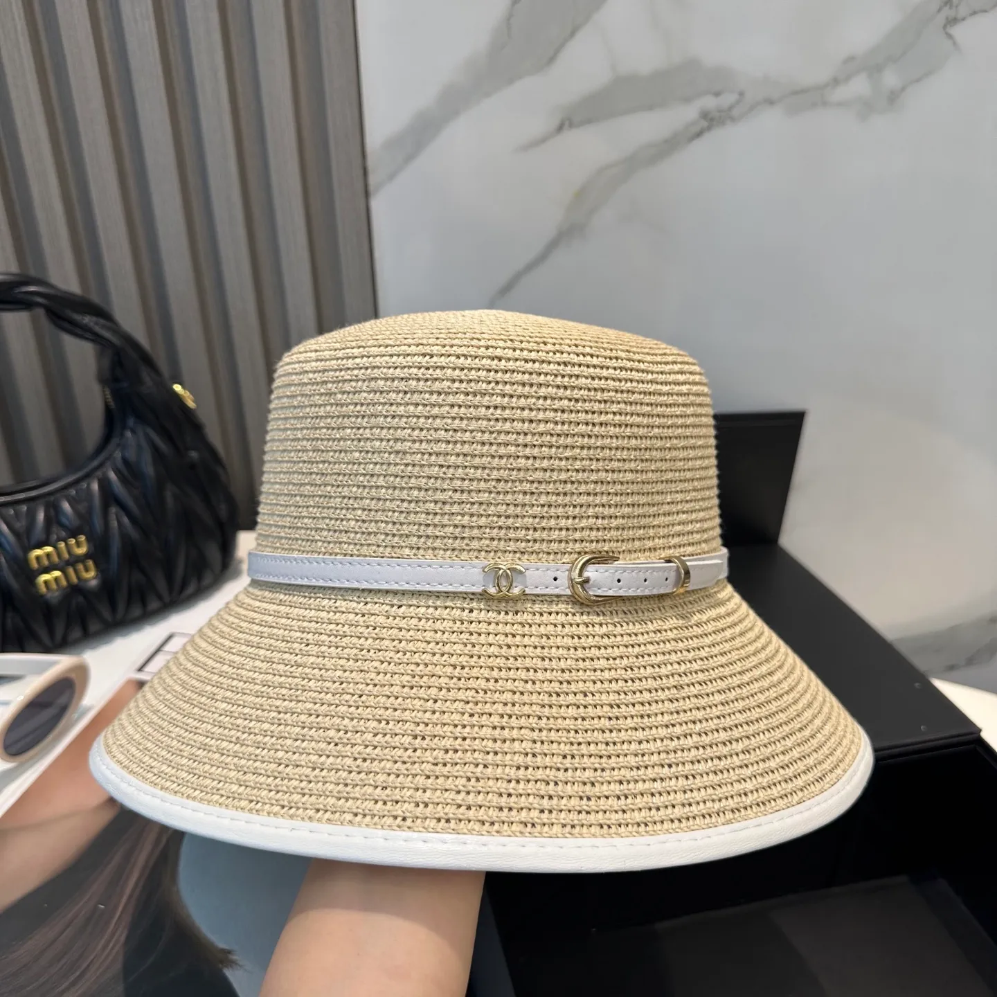P80 Chanel 2025 new straw hat, advanced customization, lady style, attention to detail, sun protection and UV protection in summer, a must-have for travel, versatile and good-looking