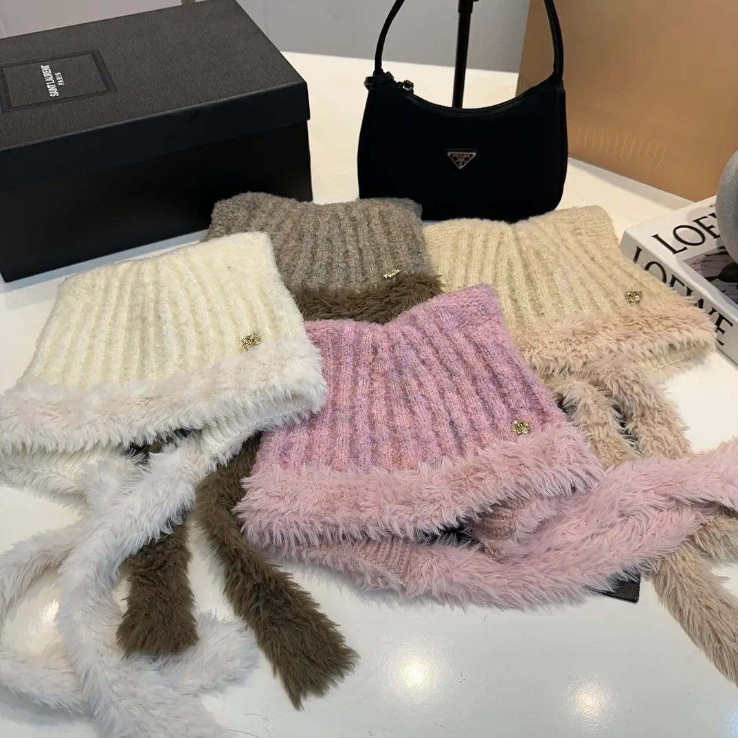 P60 CHANEL Chanel Cat Ears Wool Hat Women's Autumn and Winter Warm Ear Protection Knitted Hat Japanese Cute Pullover Hat 2024 New Cold Hat