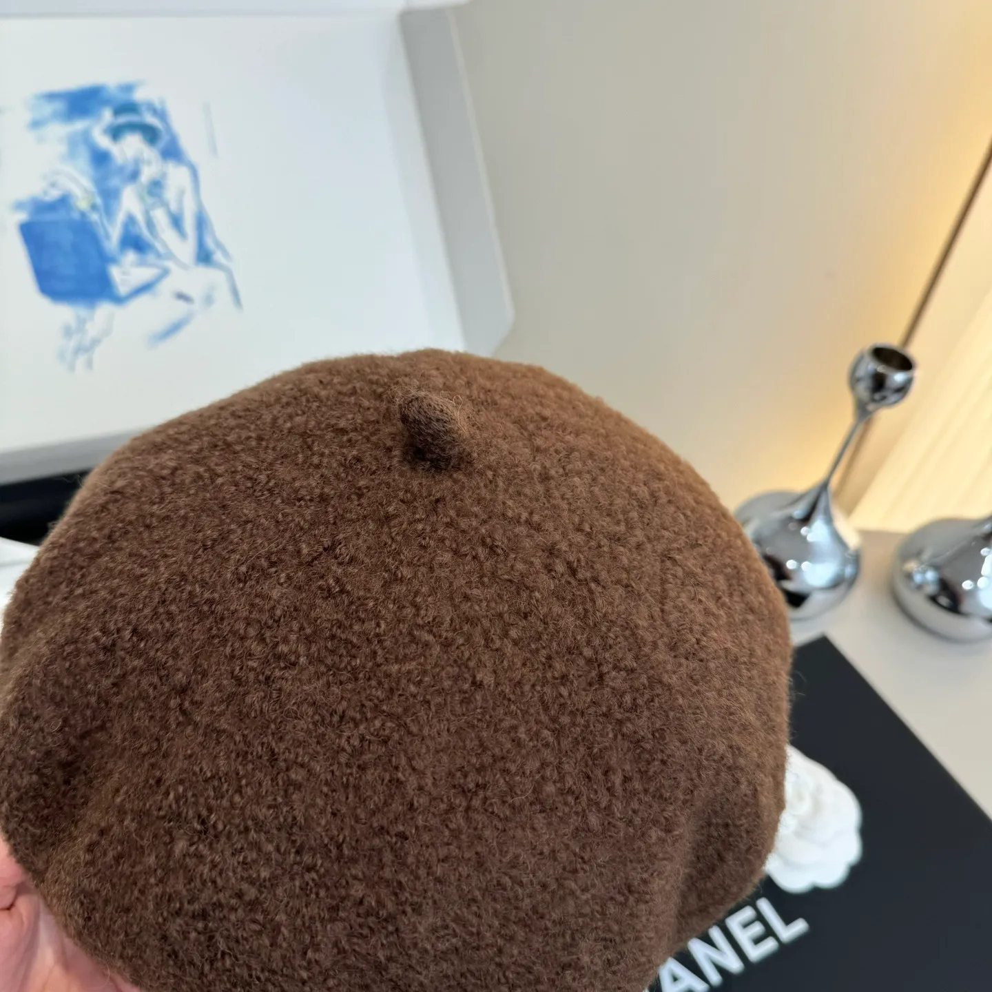 💰120¥ Chanel wool beret, pumpkin hat, 100% wool🦙 fabric, head circumference 57cm