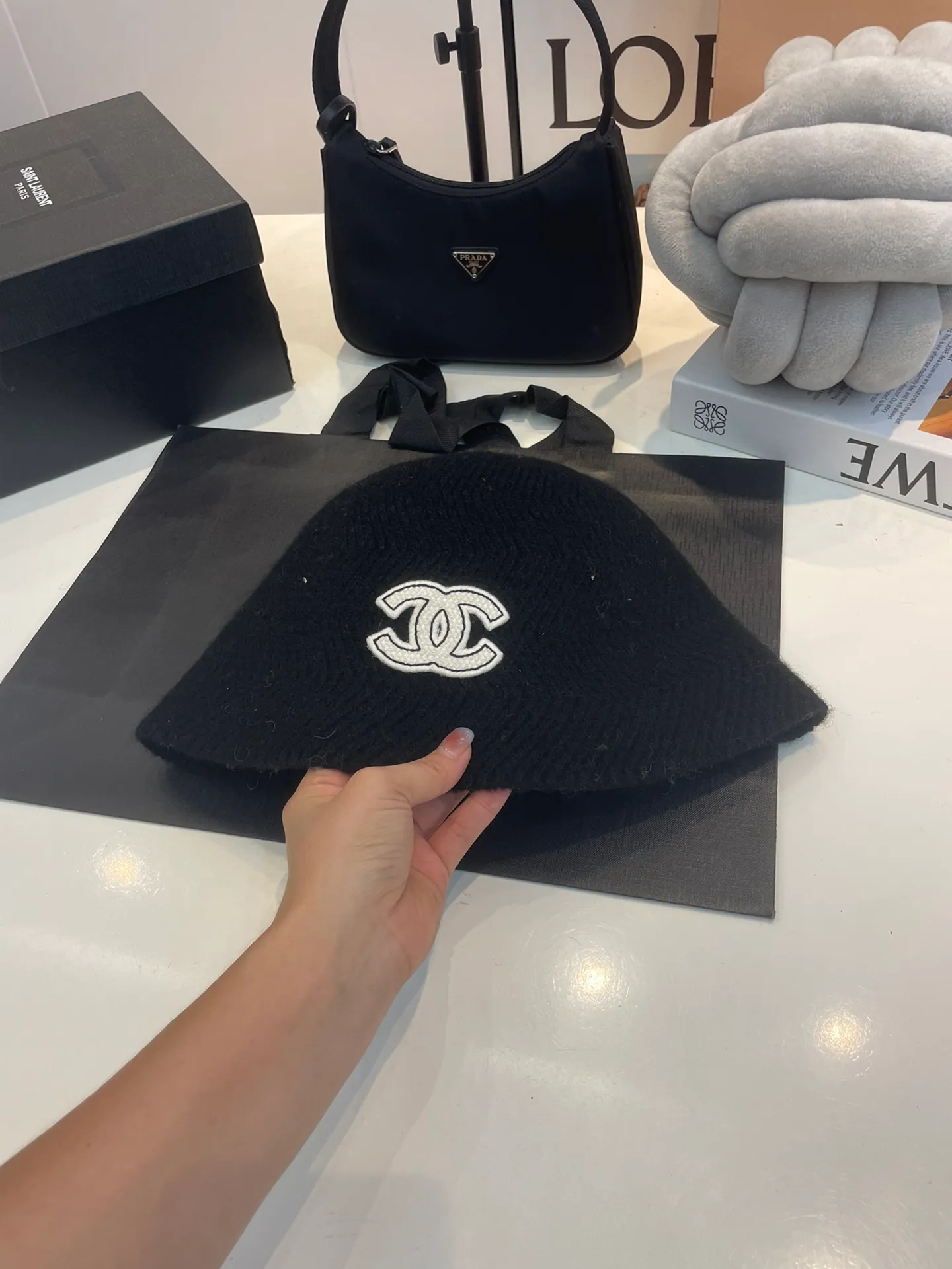 P70 Chanel Chanel 2023 new autumn and winter woolen bucket hat, wool fisherman hat, 100% wool fabric 🦙% head circumference 57cm
