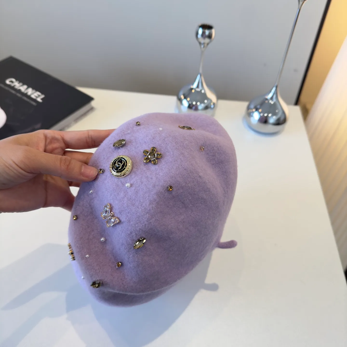 💰120¥ Chanel new wool beret, 100% wool🦙 fabric, head circumference 57cm