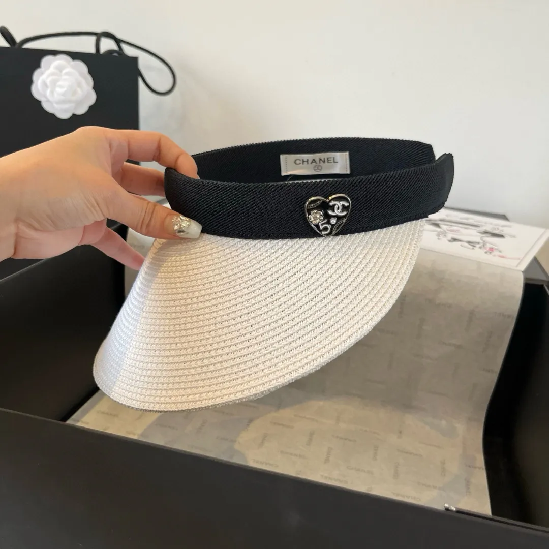 💰90¥ Chanel Chanel headband sun hat empty top straw hat