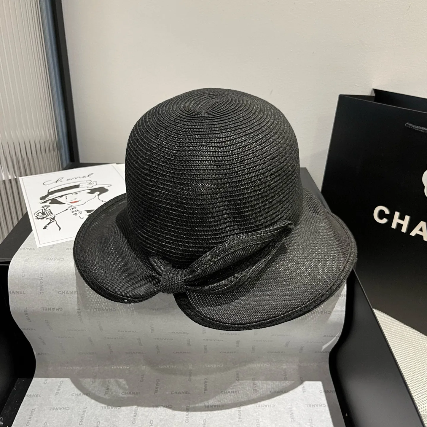 💰140¥ Chanel straw hat, advanced customization, head circumference 57cm.