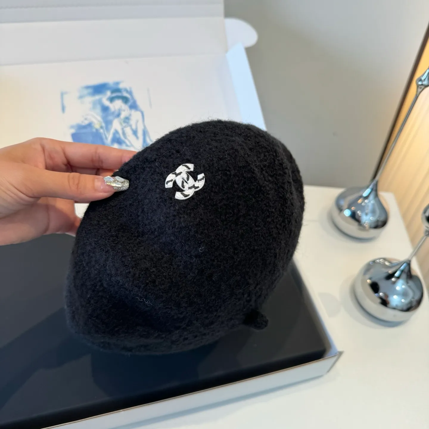 💰100¥ Chanel new cashmere beret, head circumference 57cm