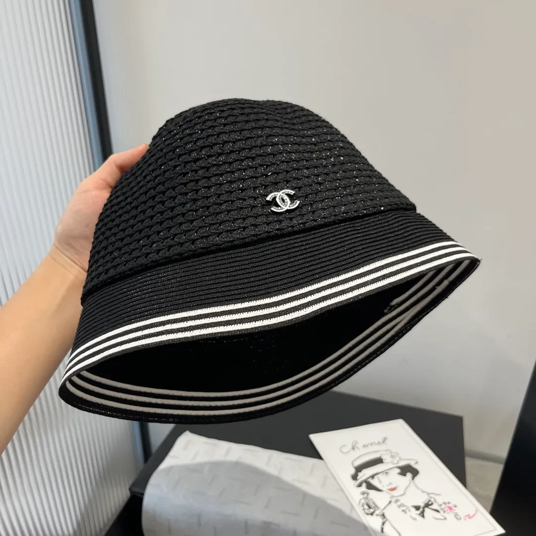 💰130¥ Chanel straw bucket hat, lady style, head circumference 57cm