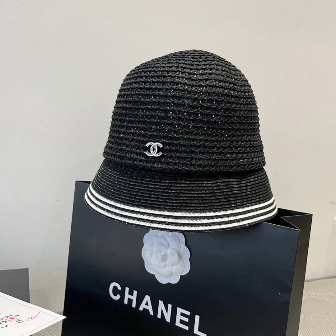 💰130¥ Chanel straw bucket hat, lady style, head circumference 57cm