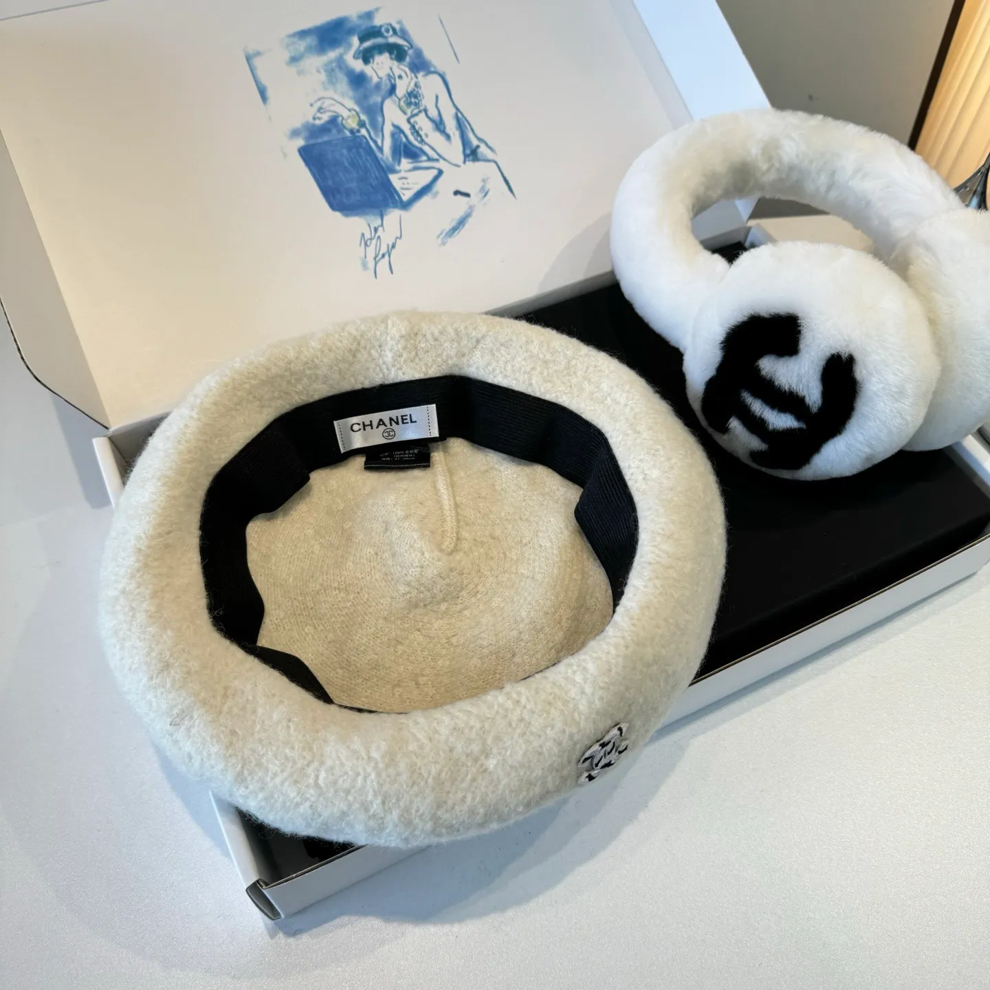 💰100¥ Chanel new cashmere beret, head circumference 57cm