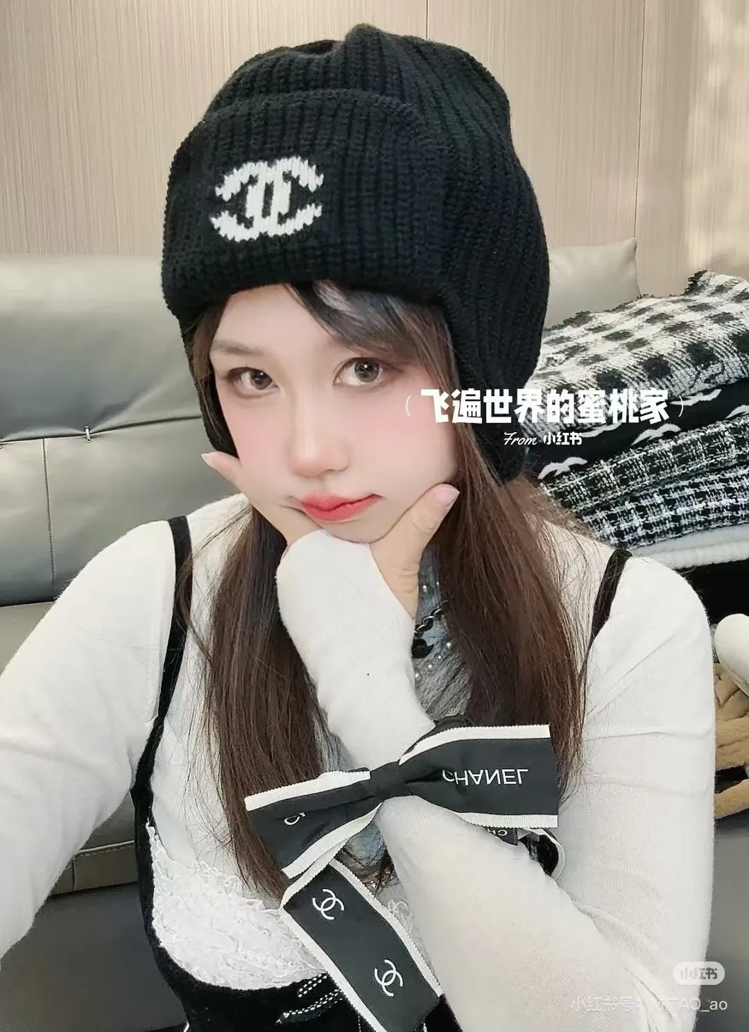 P60 Chane*🆕Chanel 24N new ski series wool hat, the popular Lei Feng hat all over the Internet, black and white, 4 colors, versatile and cool, can be worn by men and women as a couple, warm and good-looking, a must-have