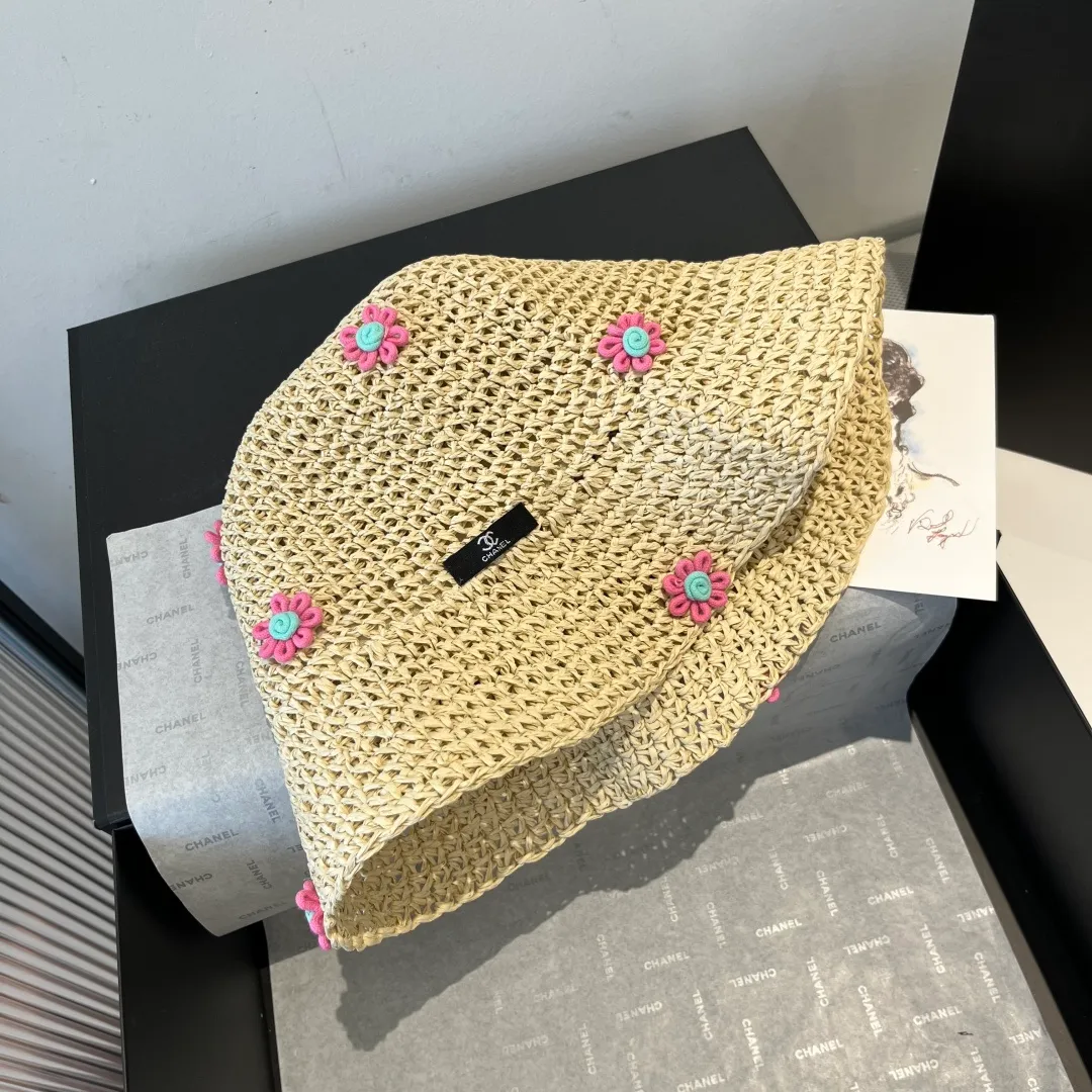 💰110¥ Chanel straw hat, straw hat, foldable